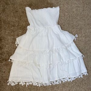 Tassel Trim Tube Sun Dress